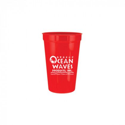 Red 16 oz Stadium Cup Promotional Custom Imprinted With Logo